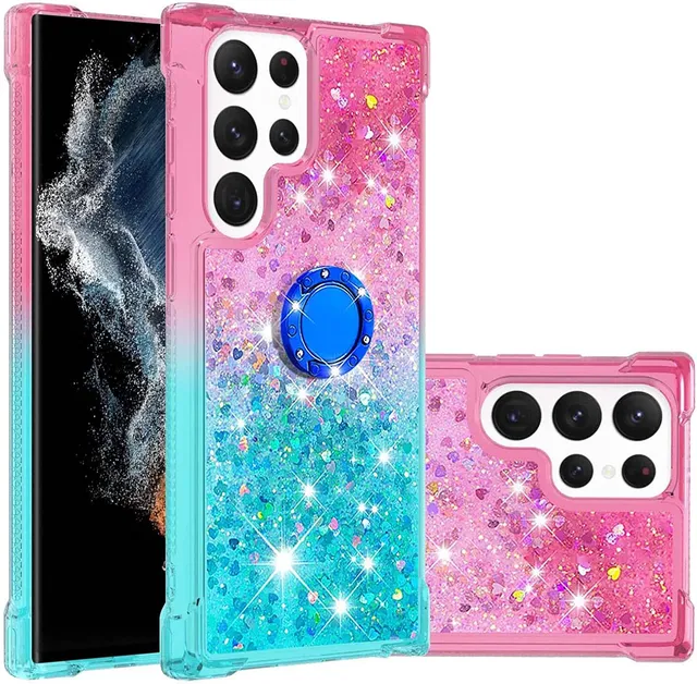 Redpepper Galaxy S23 Ultra cover glitter con anello TPU