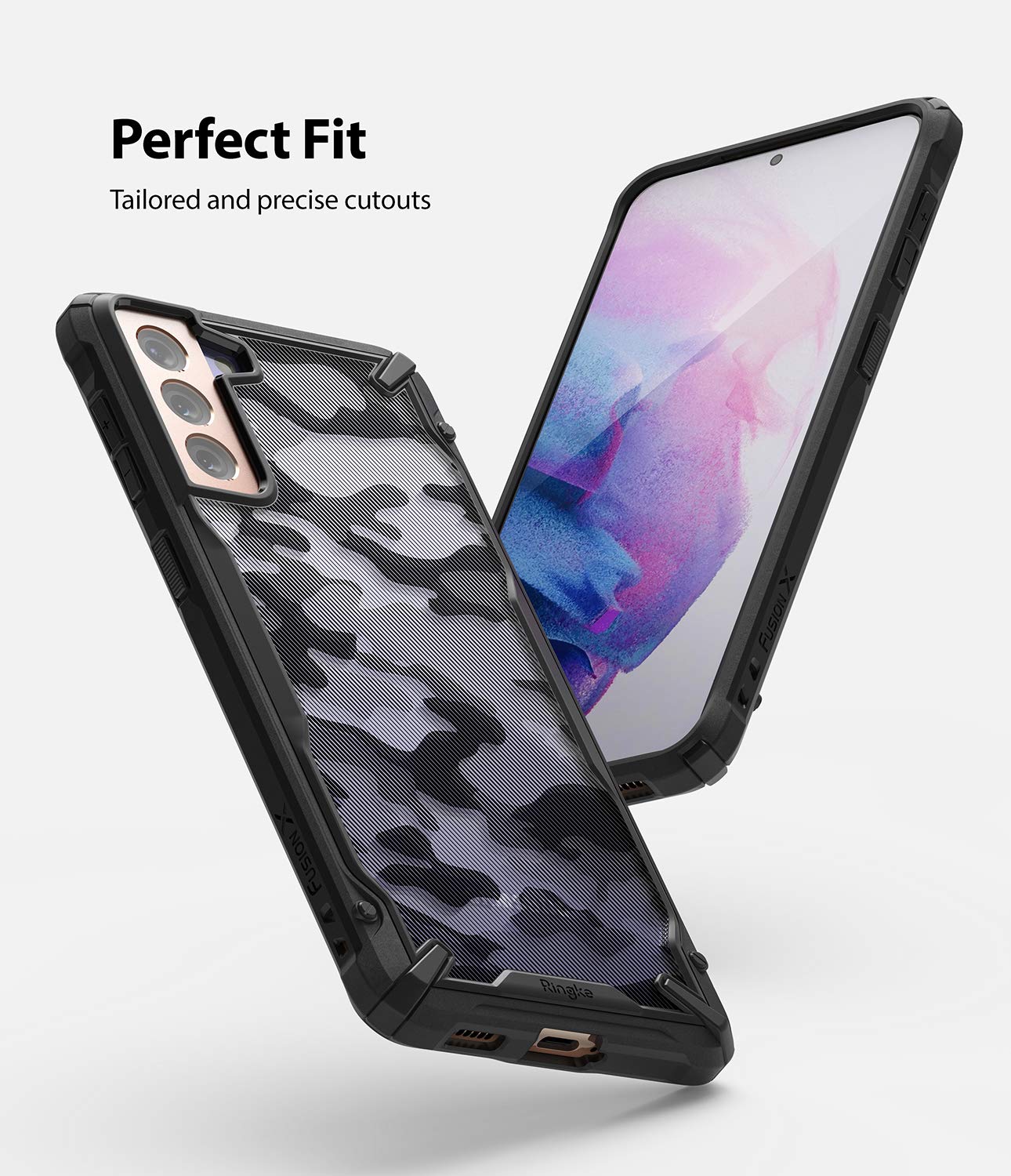 Ringke Fusion X Galaxy S21 cover mimetica Camo Black