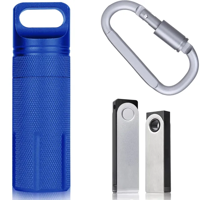 Aenllosi SSD Case custodia alluminio Ledger Nano S blu antiurto