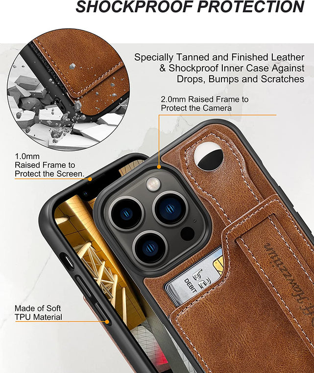 Redpepper iPhone 13 Pro Max Custodia Wallet Marrone 6,7"