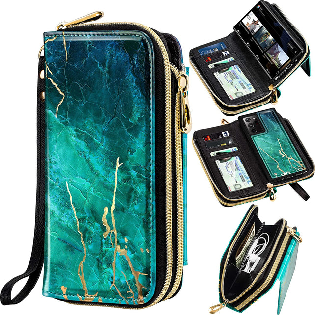 Redpepper Galaxy Cases portafoglio Note 20 Ultra pelle verde