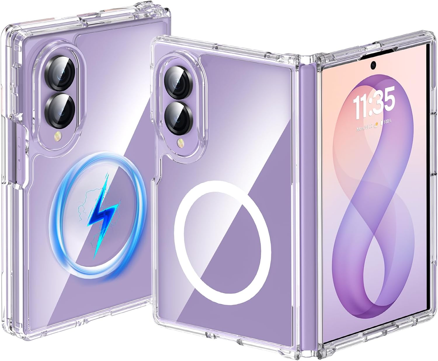 Redpepper Galaxy cover Z Fold 8 nera magnetica traslucida