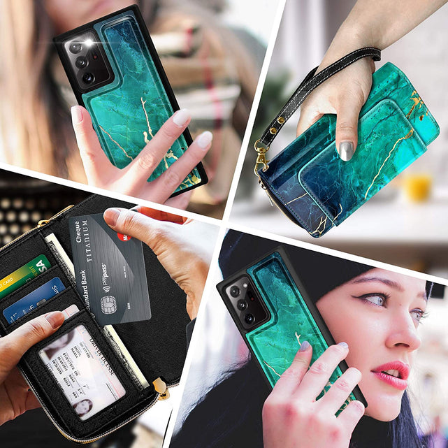 Redpepper Galaxy Cases portafoglio Note 20 Ultra pelle verde