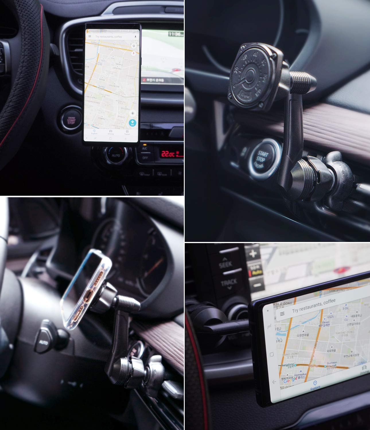 Ringke Car Mount Power Clip Wing supporto auto magnetico nero