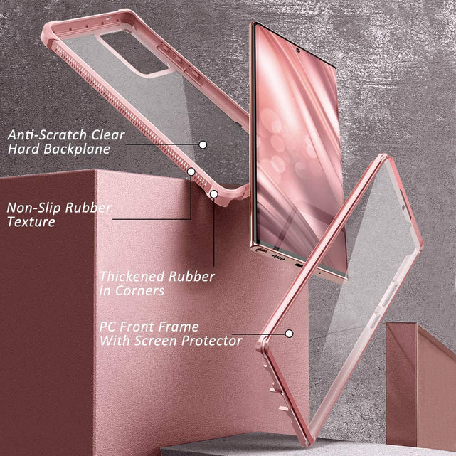 Redpepper Note 20 Ultra Cover Rosa Trasparente Antiurto