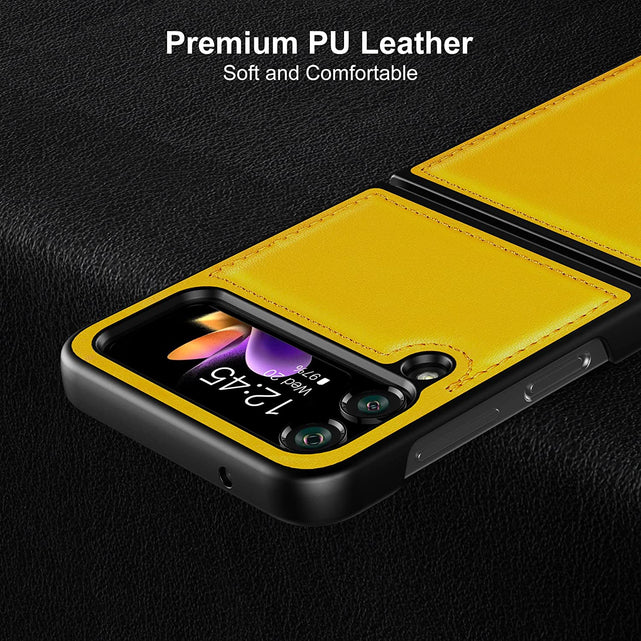 Redpepper Galaxy Z Flip 4 Cover pelle gialla