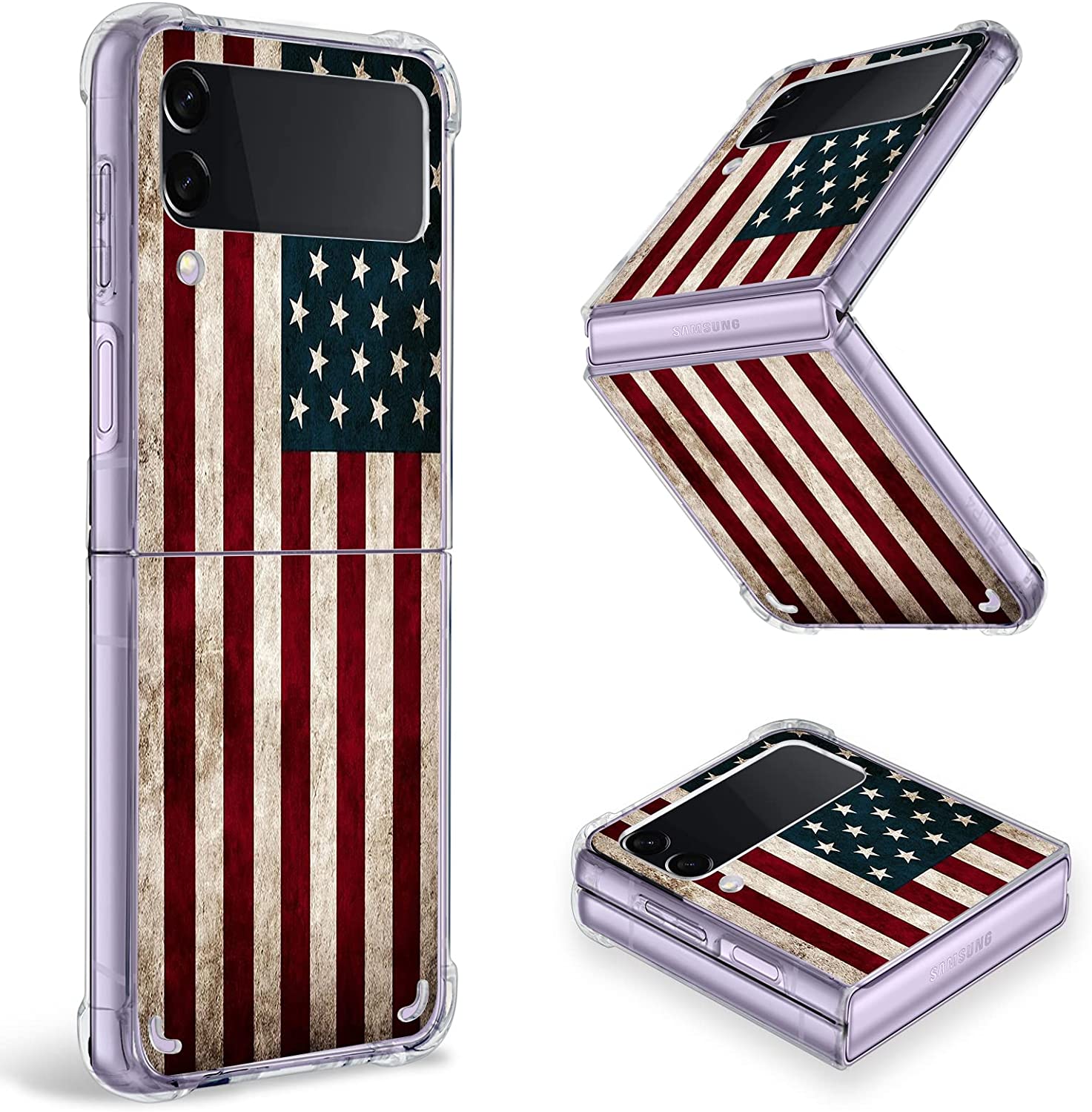 Redpepper Z Flip 4 Custodia Bumper Cover Bandiera USA