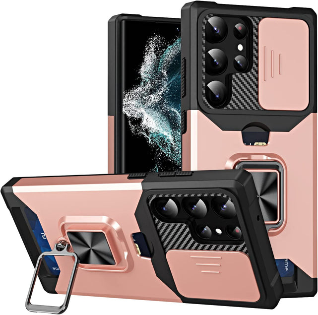 Redpepper Galaxy S23 Plus Custodia Bumper Nera con Anello e Carte