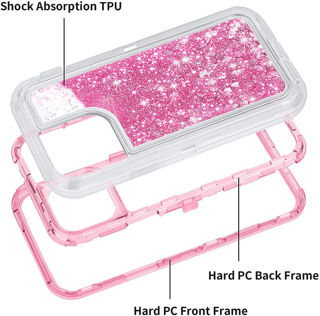 Redpepper iPhone 13 Cover Glitter Liquida 3D Brillantini