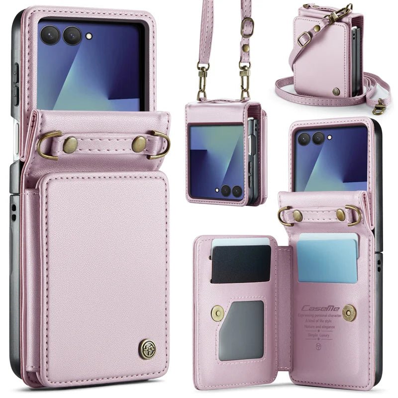 Redpepper Galaxy Z Flip 8 Custodia Wallet RFID Rosa Stand