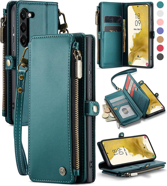 Redpepper Galaxy S23 cover portafoglio pelle zip 10 carte