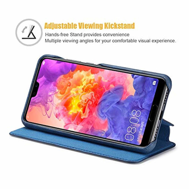 Redpepper Galaxy A70 Custodia Pelle Blu Wallet con Stand