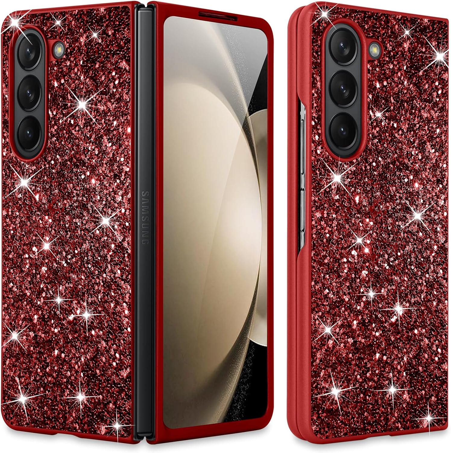 Redpepper Z Fold 5 5G Cover Rosa Antiurto Glitter