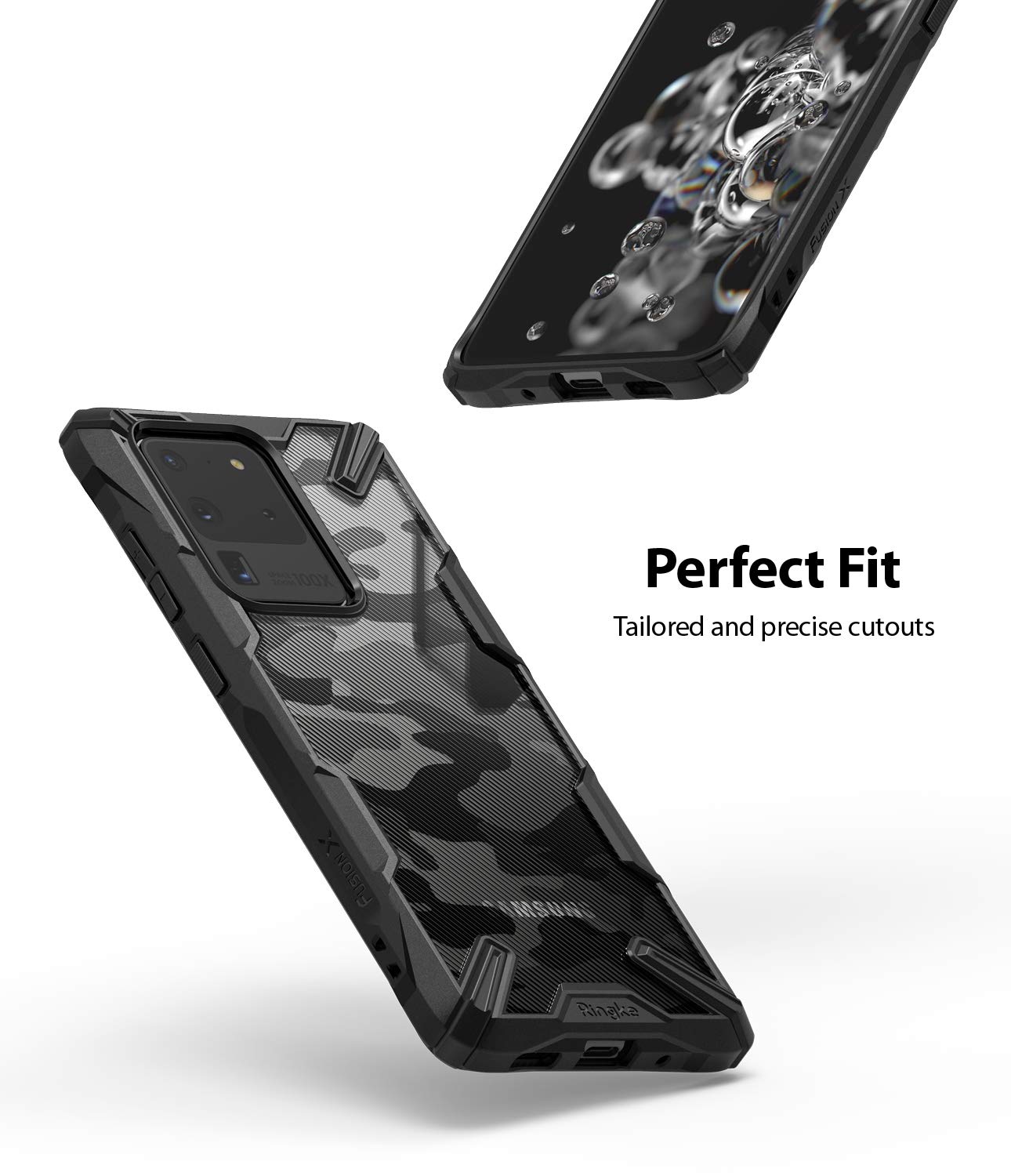 Ringke Fusion-X S20 Ultra cover Camo Black antiurto