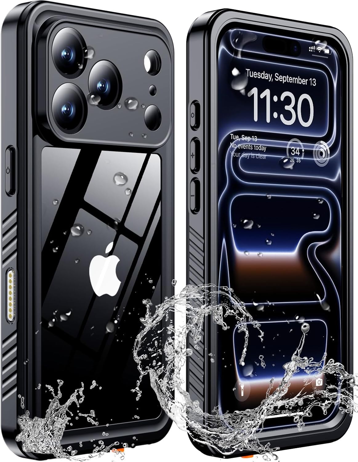 Redpepper iPhone 17 Pro Max Cover Waterproof IPX8 Nera