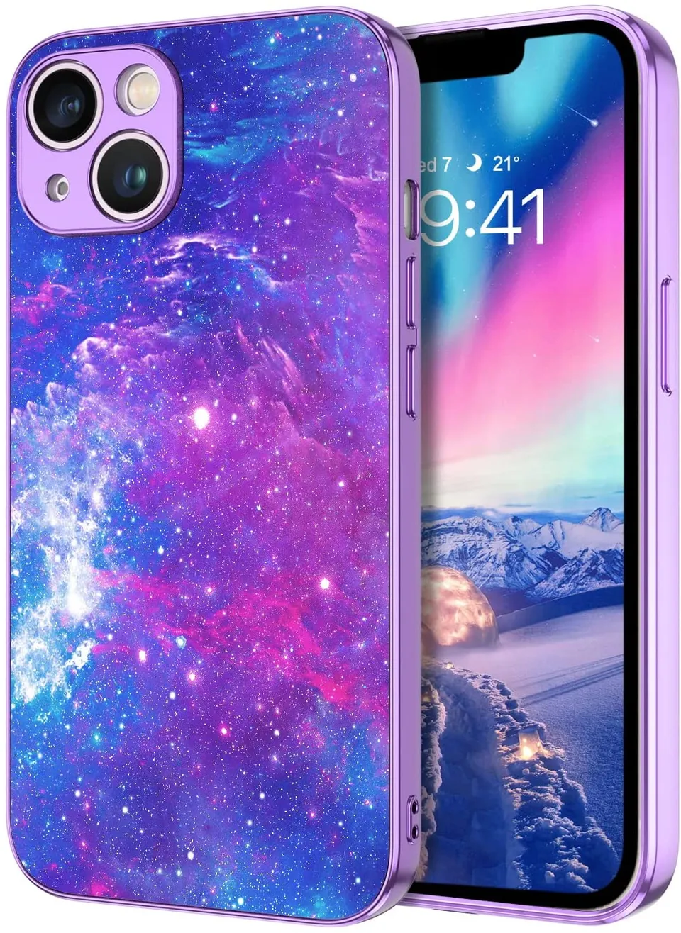 Redpepper iPhone 14 Cover Slim Nebulosa Fosforescente
