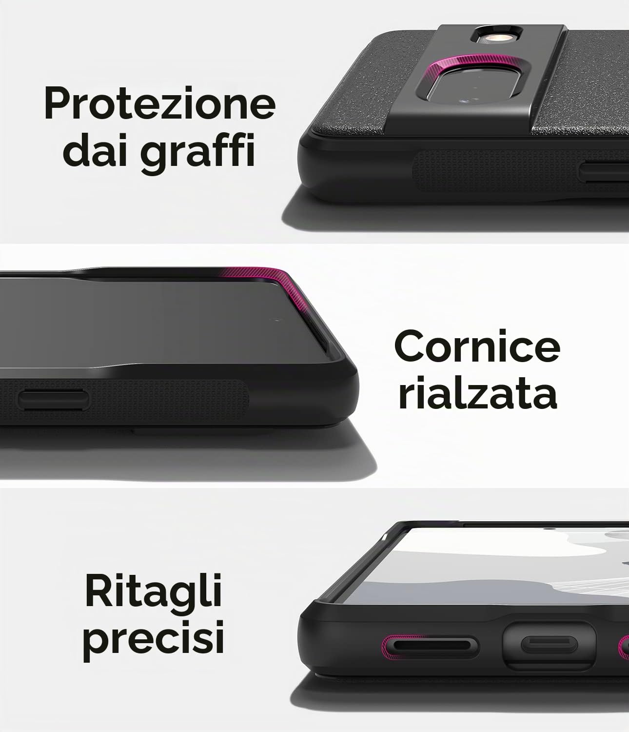 Ringke Onyx Pixel 7 cover nero TPU antiurto leggera