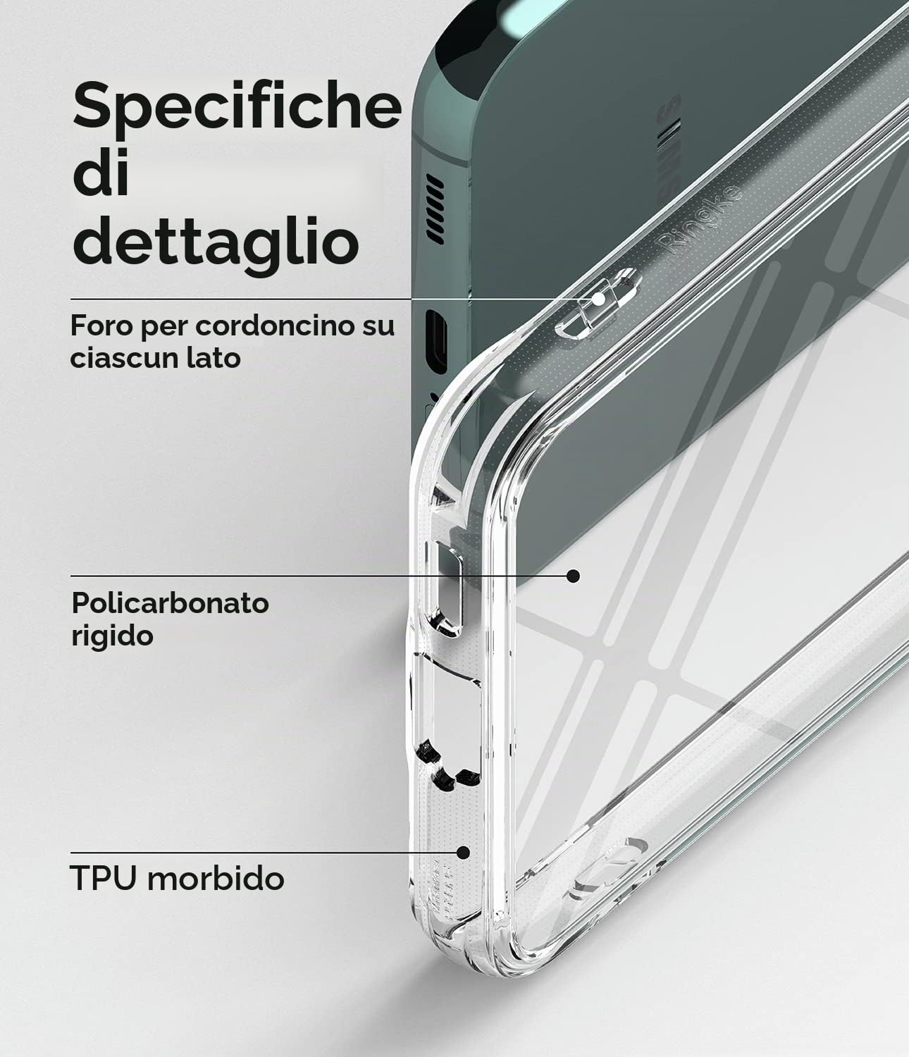 Ringke Fusion Galaxy S22 cover trasparente Clear TPU