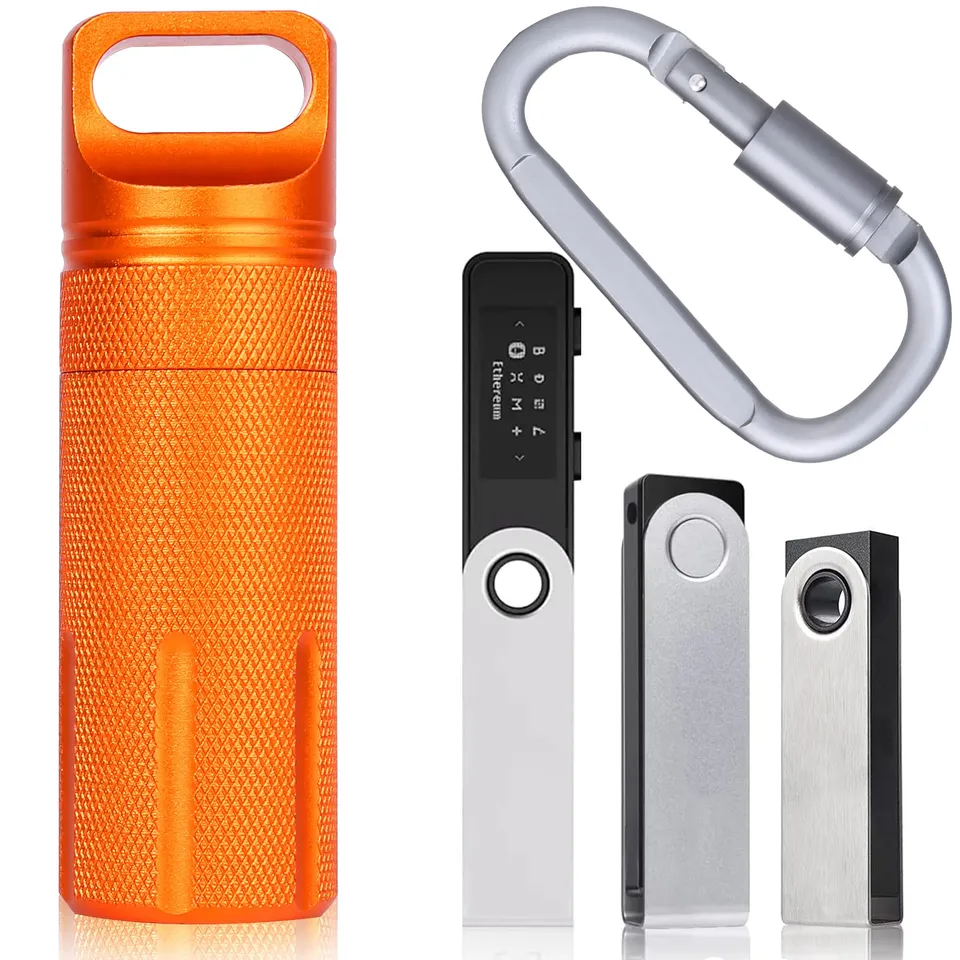 Aenllosi SSD Case custodia alluminio Ledger Nano S arancione antiurto