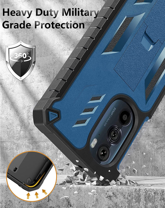 Redpepper Motorola Edge Plus 2022 cover blu con stand
