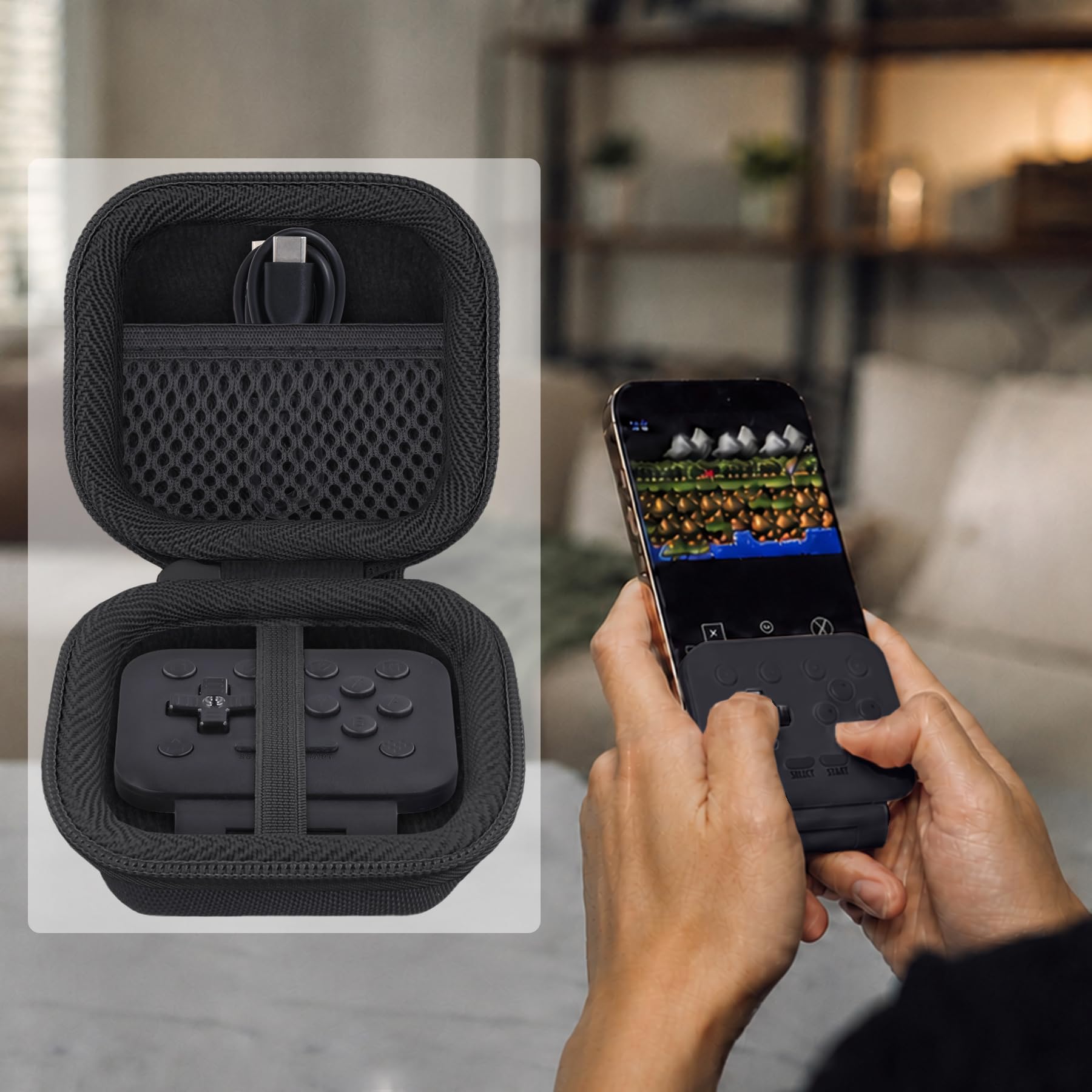 Aenllosi Game Controller Case Custodia 8BitDo FlipPad Nera