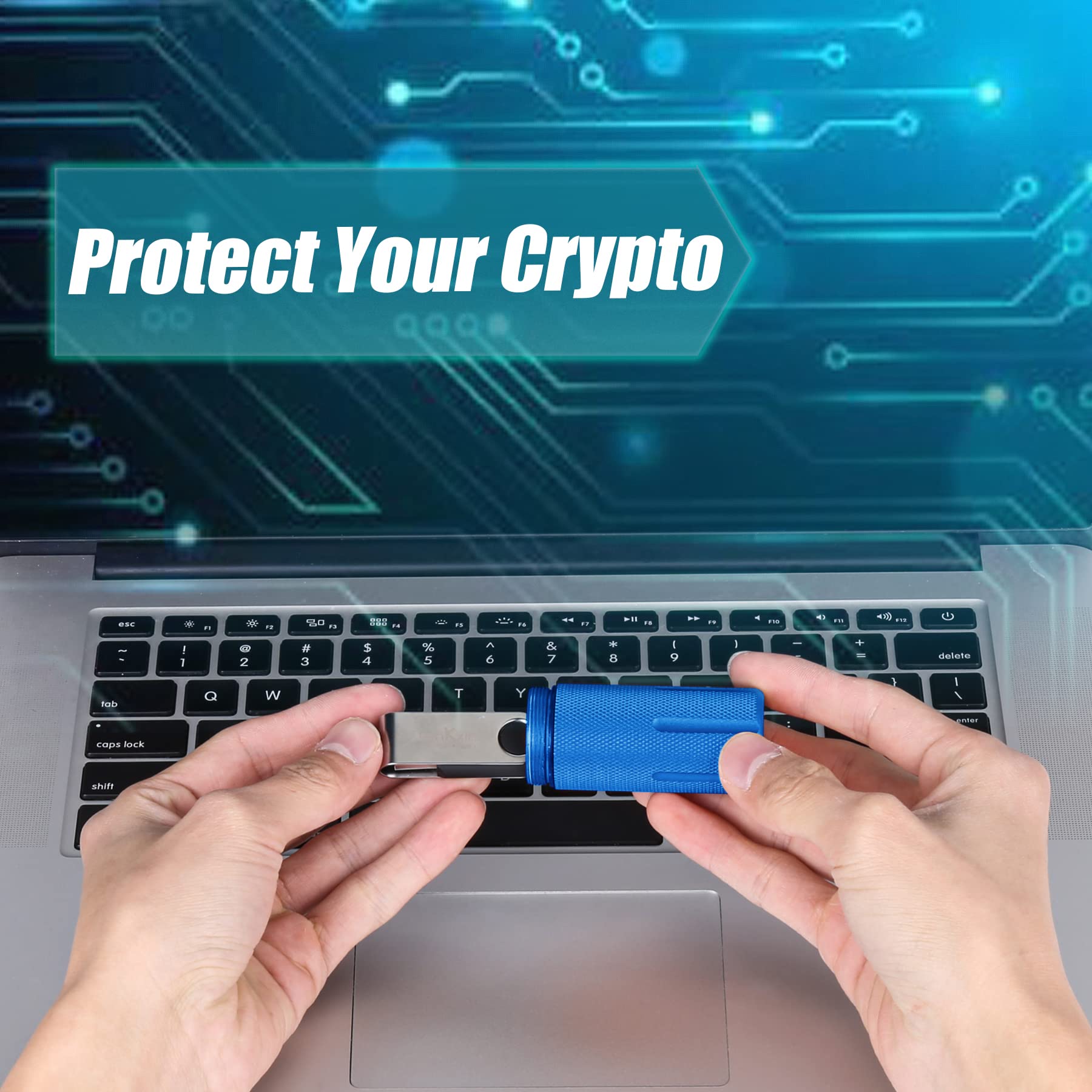 Aenllosi SSD Case custodia alluminio Ledger Nano S blu antiurto