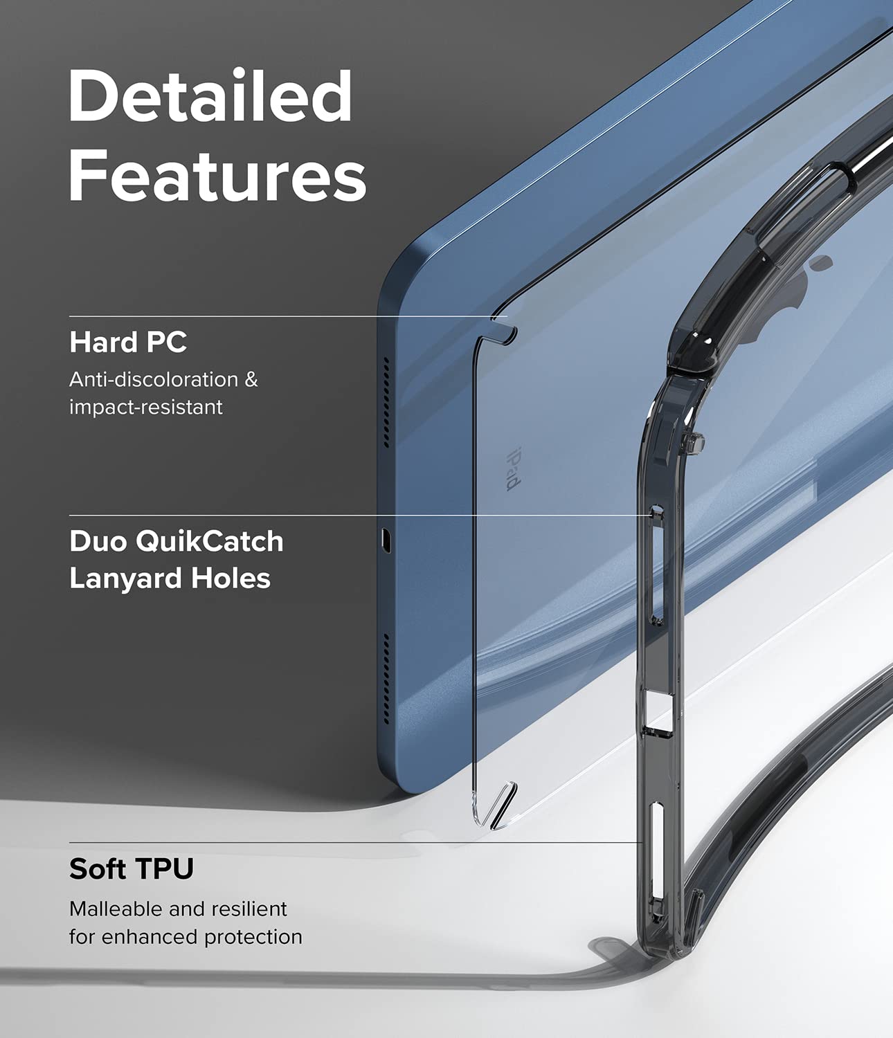 Ringke Fusion cover iPad A16/10th Smoke Black porta penna