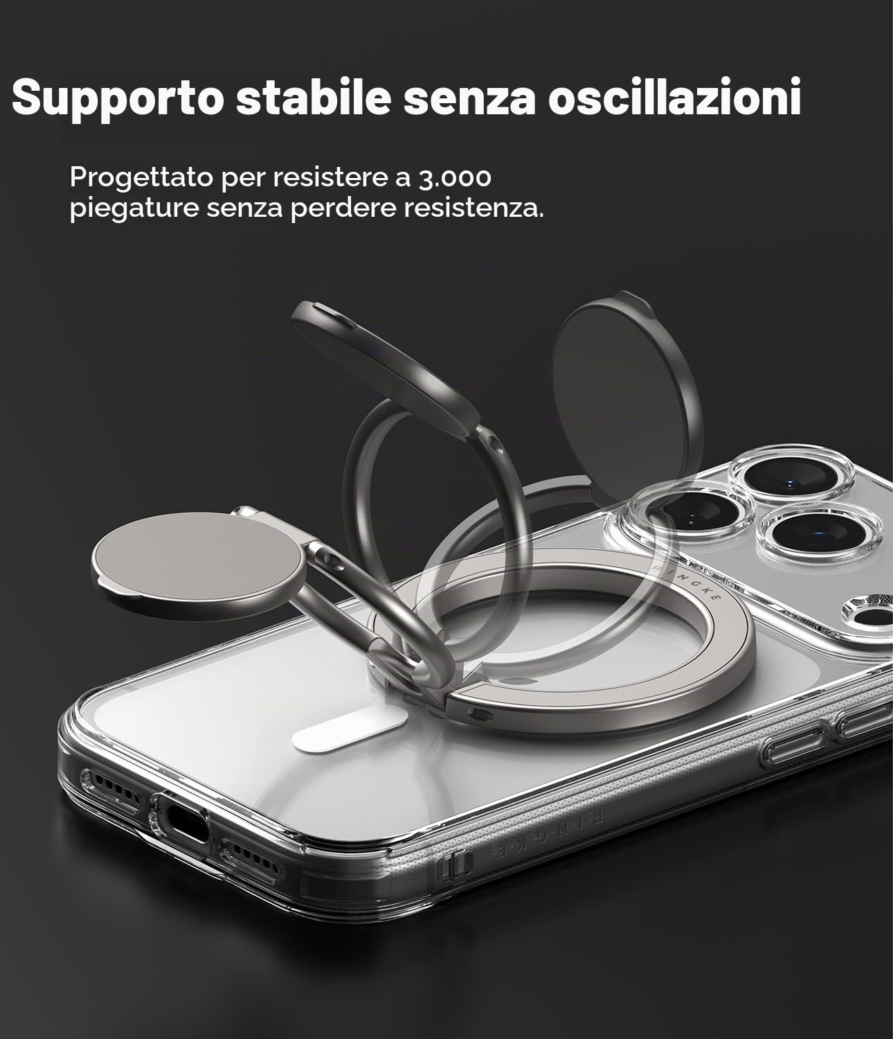 Ringke Ring Holder Magnetico Satin Silver Stand Zinco