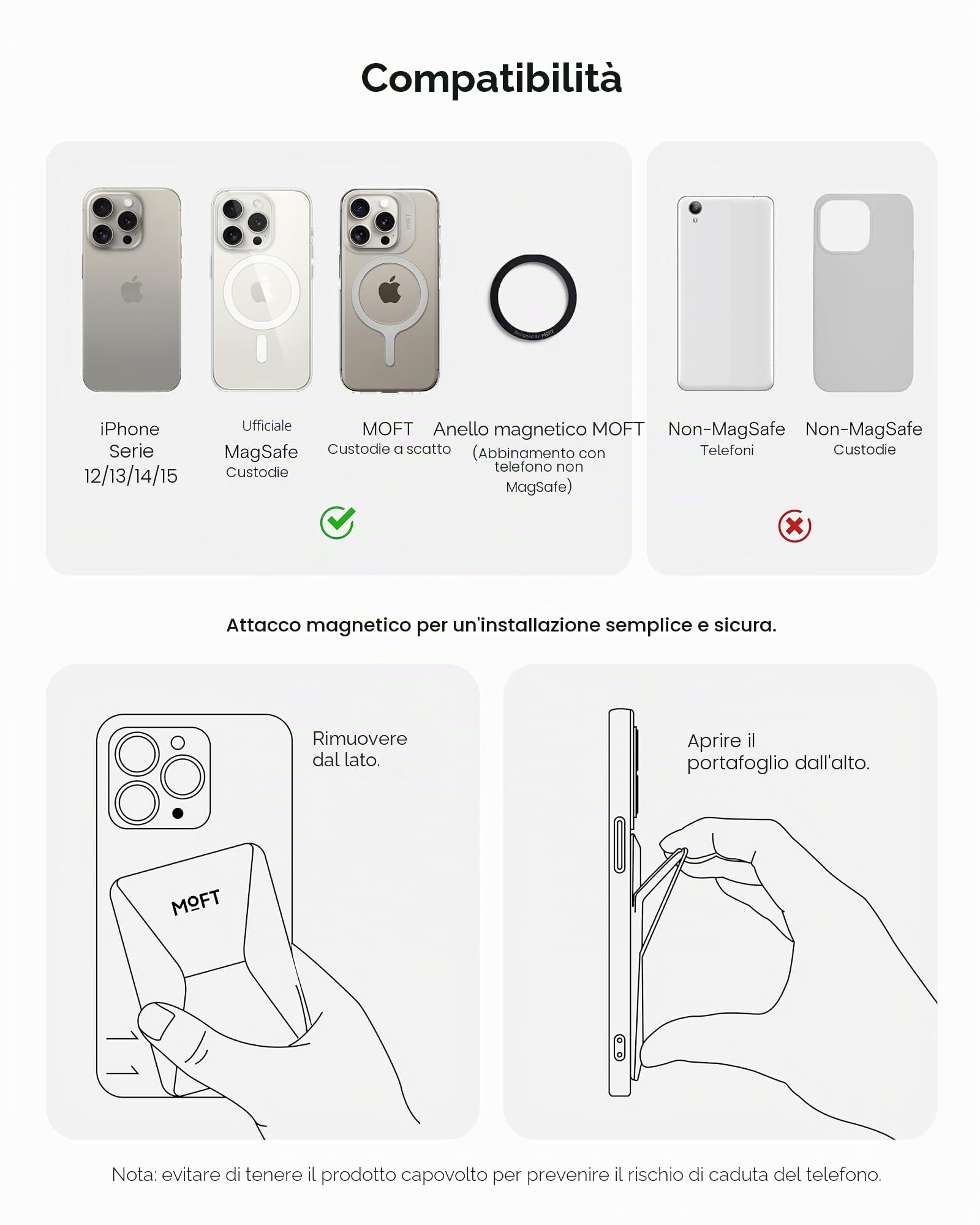 MOFT Snap Series Wallet Stand iPhone MagSafe 3 carte magnetico