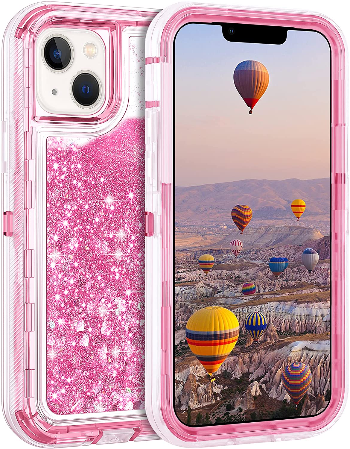 Redpepper iPhone 13 Cover Glitter Liquida 3D Brillantini
