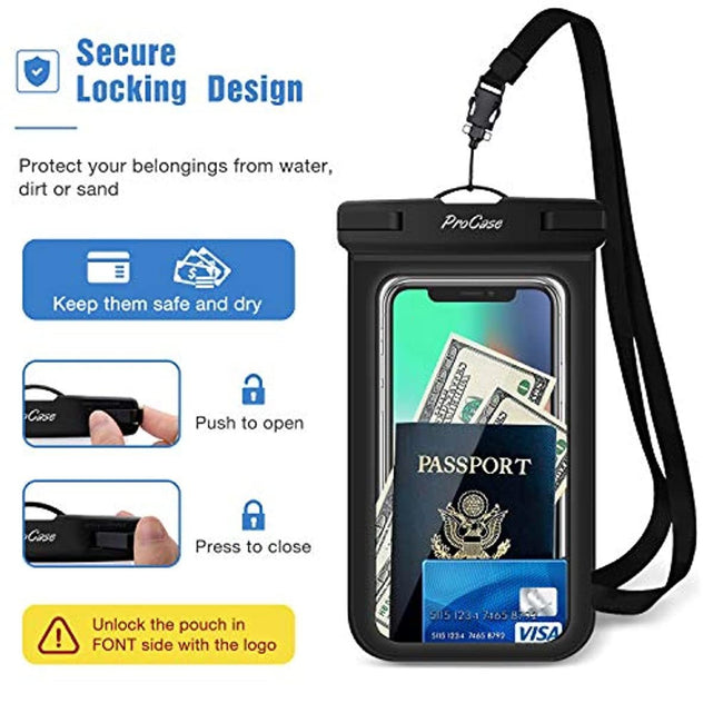 Redpepper Waterproof Pouch IPX8 custodia nera 2 pezzi 6,9"