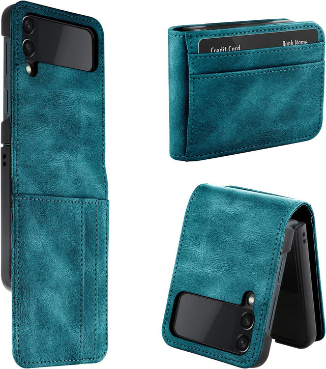 Redpepper Galaxy Z Flip 4 Custodia Portafoglio Pelle Nera 3 Carte