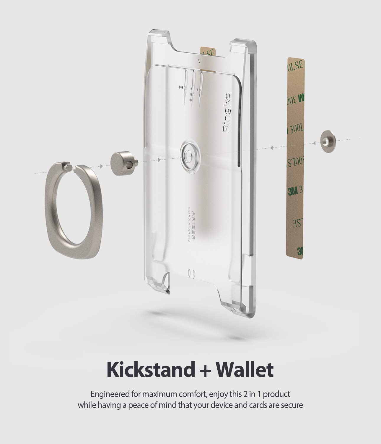 Ringke Ring Slot Porta Carte Nero con Anello Supporto