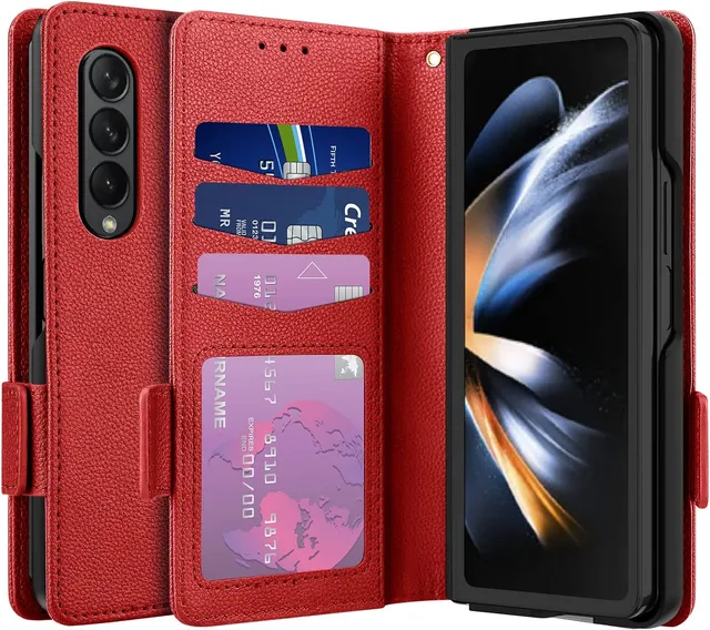 Redpepper Galaxy Z Fold 4 Portafoglio Pelle Nero Stand