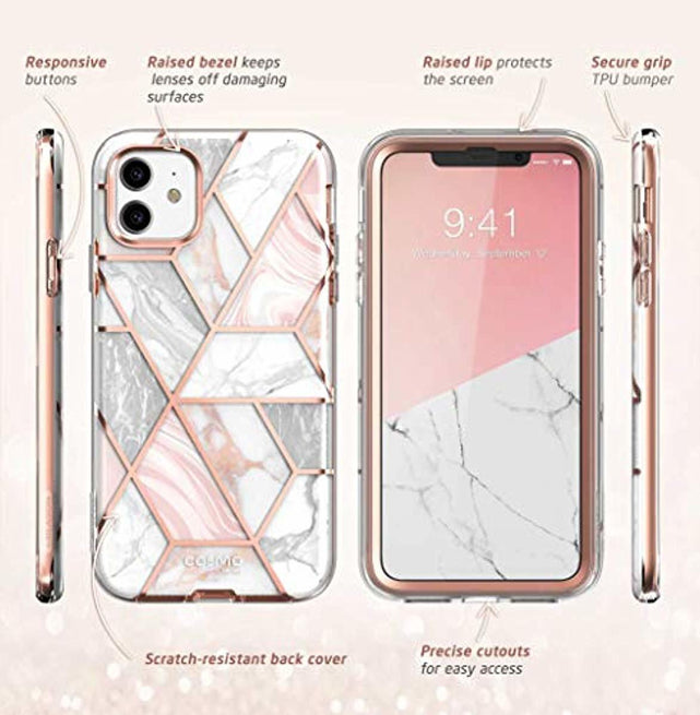 Redpepper iPhone 11 custodia marmo con pellicola 6,1"