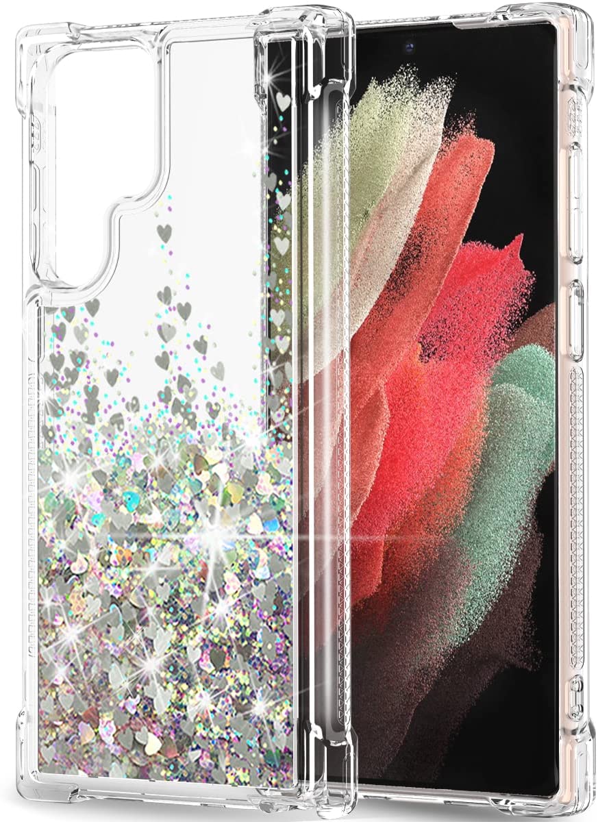 Redpepper Galaxy S22 Cover Glitter Liquida Trasparente TPU