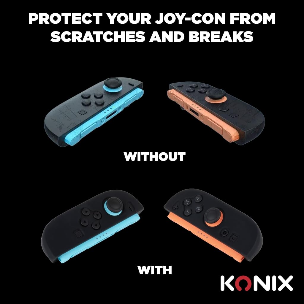 Konix Custodia Joy-Con Switch 2 silicone nero antiurto