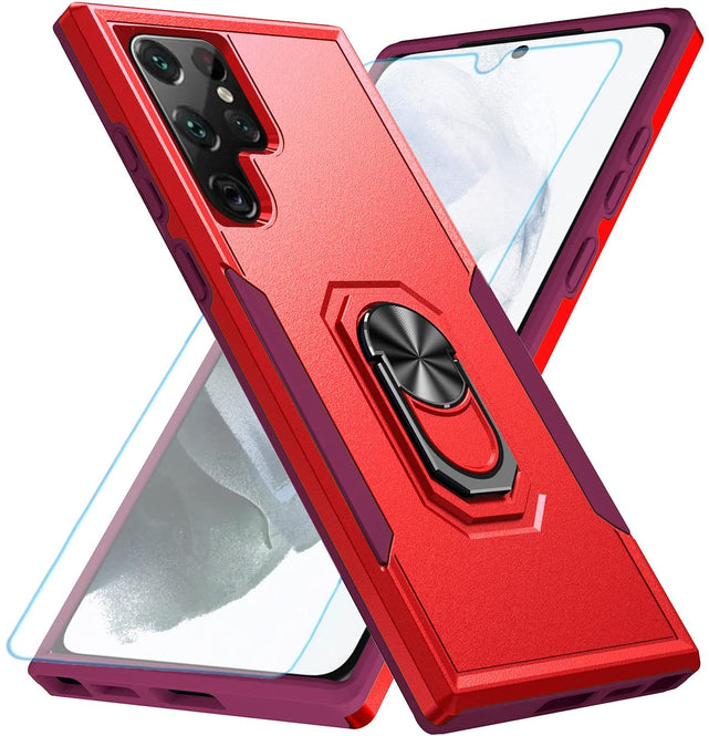 Redpepper Galaxy S22 Ultra cover anello stand 360°