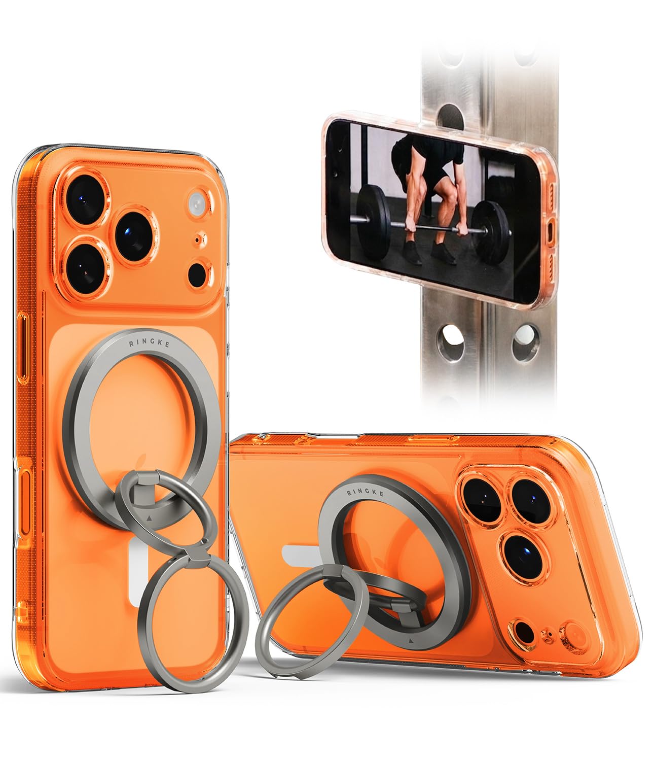 Ringke Ring Anello Magnetico Smartphone Argento Stand Presa N52