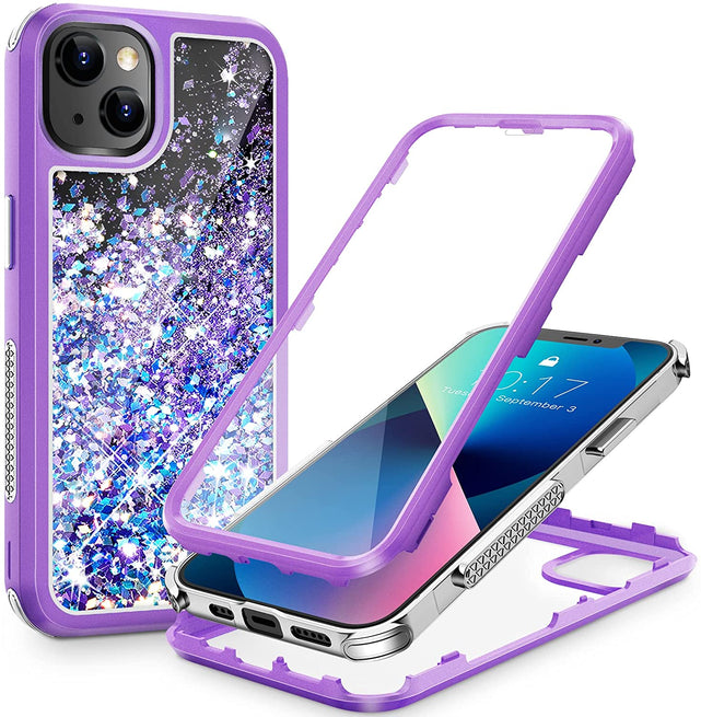 Redpepper iPhone 13 Cover Glitter Liquida trasparente