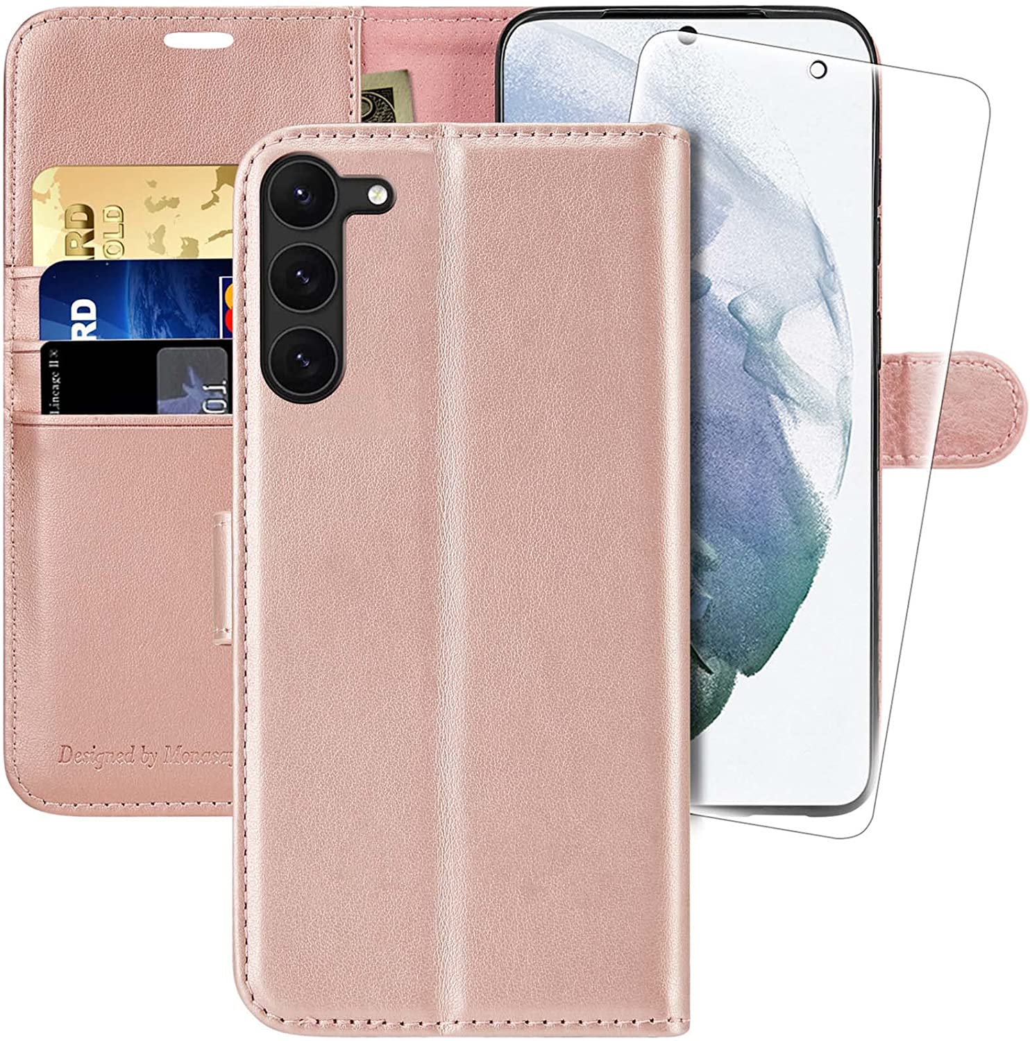 Redpepper Galaxy Cases S23 Plus custodia pelle nera portafoglio