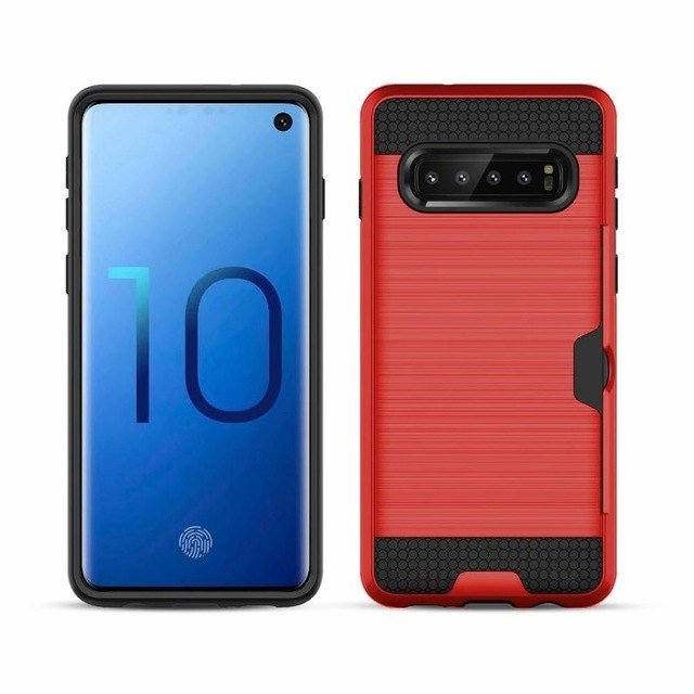 Redpepper Galaxy S10 Cover Slim Nera con Porta Carte