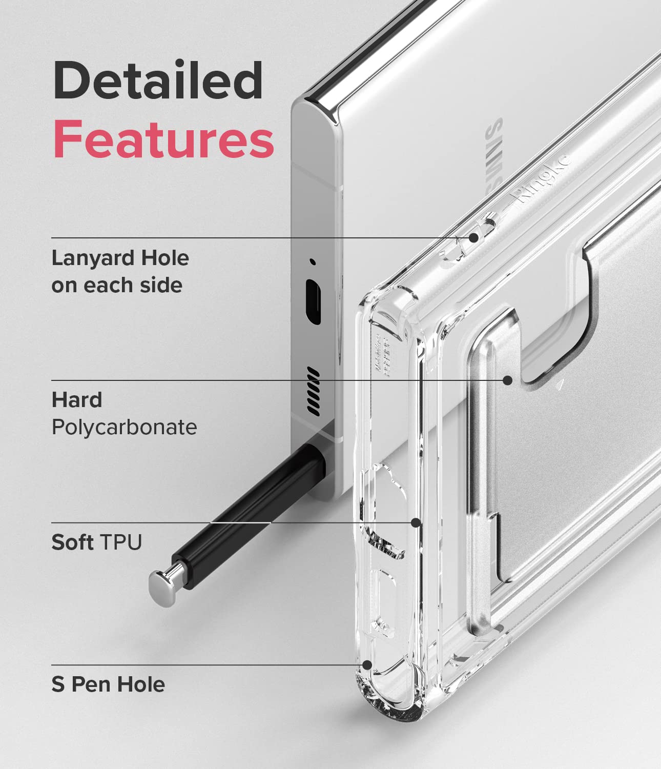 Ringke Fusion Card Galaxy S22 Ultra cover portacarte clear