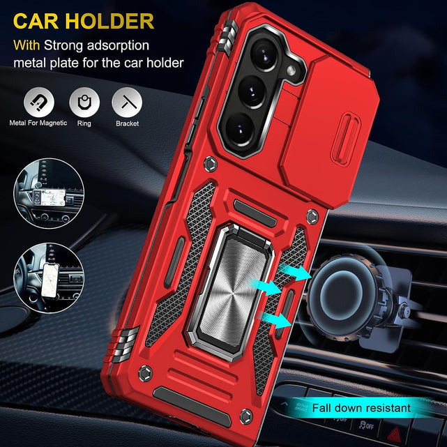 Redpepper Galaxy Cases Z Fold 5 cover rossa con anello