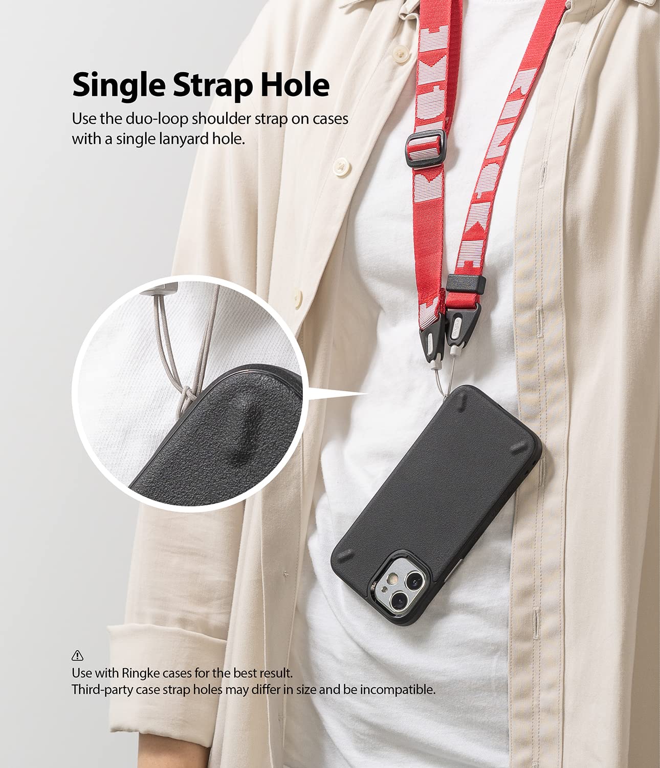 Ringke Strap Tracolla Nylon Regolabile Lettering Red
