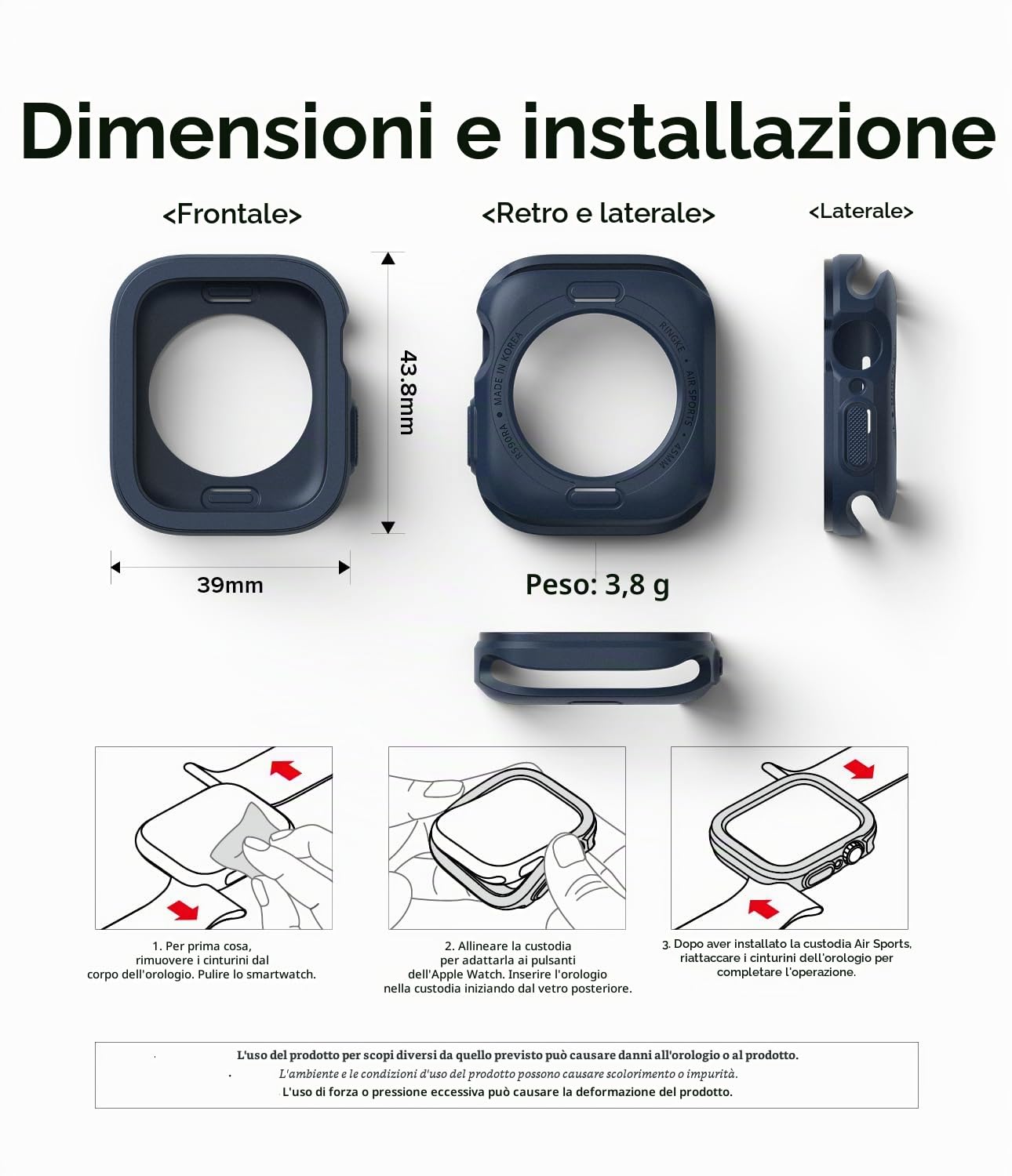 Ringke Air Sports cover Apple Watch 41mm 40mm Navy antiurto