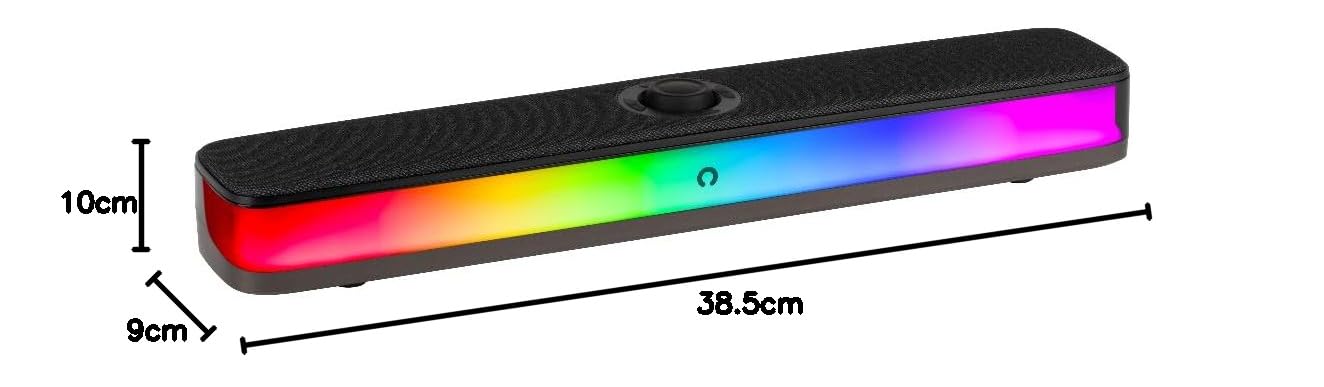Konix Soundbar gaming Bluetooth RGB nera 2x5W