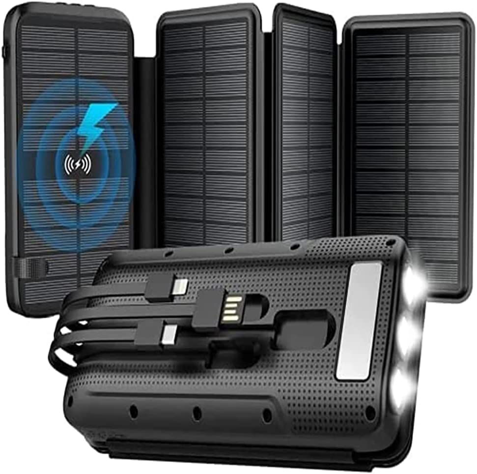 Redpepper Power Bank Solare 43800mAh Wireless Qi Nero
