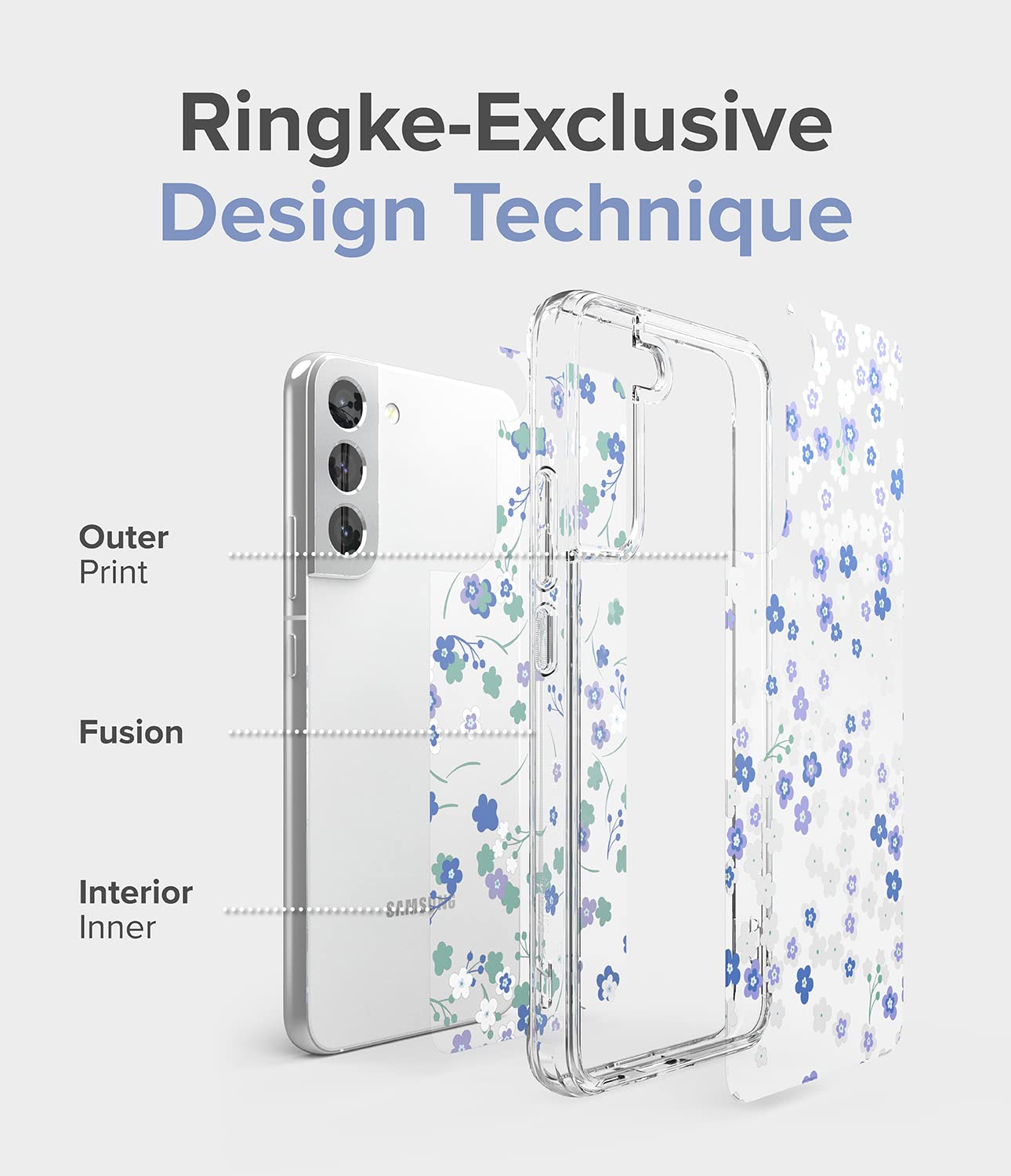Ringke Fusion Design Cover S22 Plus 5G Wild Flowers Fiori
