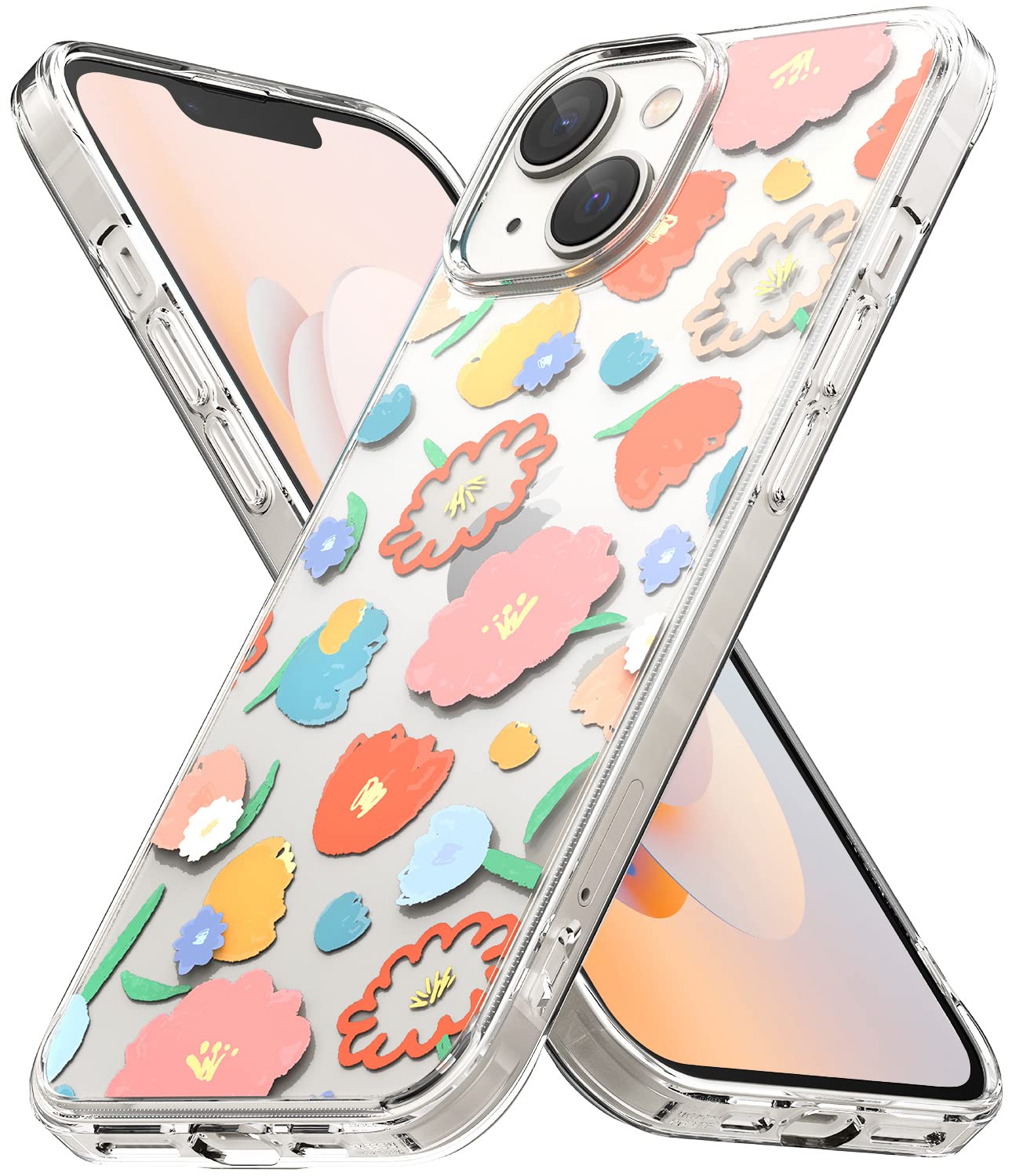 Ringke Fusion Design cover iPhone 14 trasparente floral fiori antishock